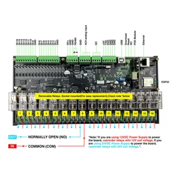 KC868-E16P 16A ESP32 Din Rail Relay Module Board RJ45/Wifi RS485 ESPHome Home Assistant Tasmota Smart Home Automation Controller