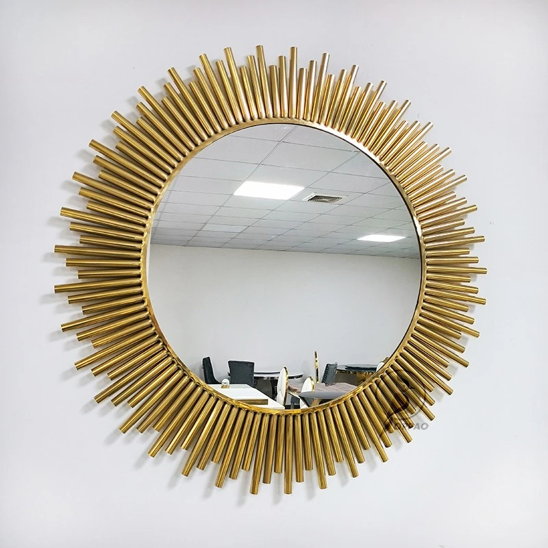 

DSA decorative mirror living room creative background wall wall hanging mirror dining side retro art entrance bathroom mirror