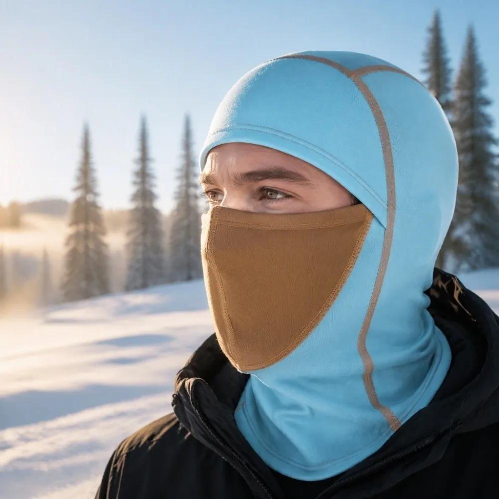 Full Face Warm Fleece Balaclava Thermal Windproof Helmet Liner Fleece Color Block Thermal Balaclava Men Women