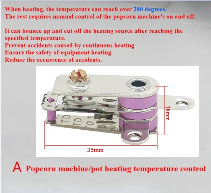 250V10A Popcorn machine temperature controller switch for commercial popcorn maker temperature control thermostat accessories