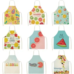 Summer Fruit Pattern Kitchen Apron Master Female Kitchen Hairdresser Children's Cute Apron 68X55CM