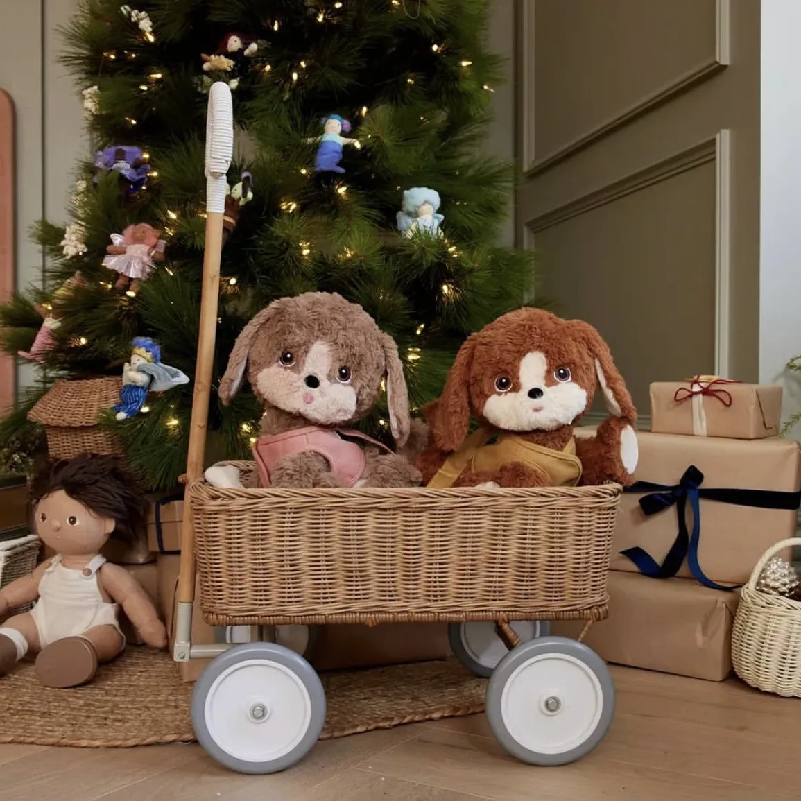 Newborn Photography Props Ins Korean Rattan Weaving Vintage Posing Stroller Cart Accessories Decoration for Studio Photoshoot