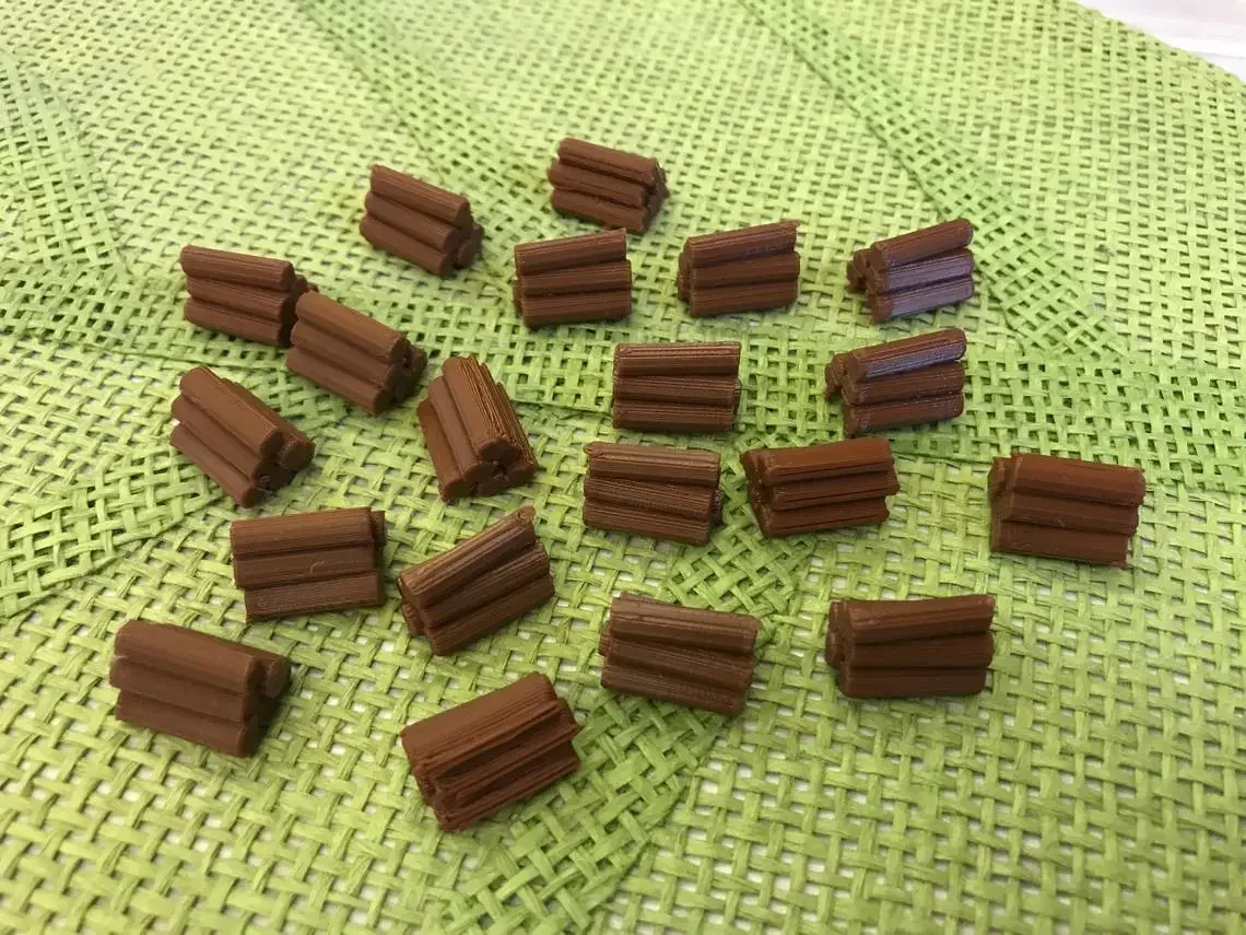 3D print TRPG board game Resources token Brick Grain Lumber wood iron Ore Wool building kits