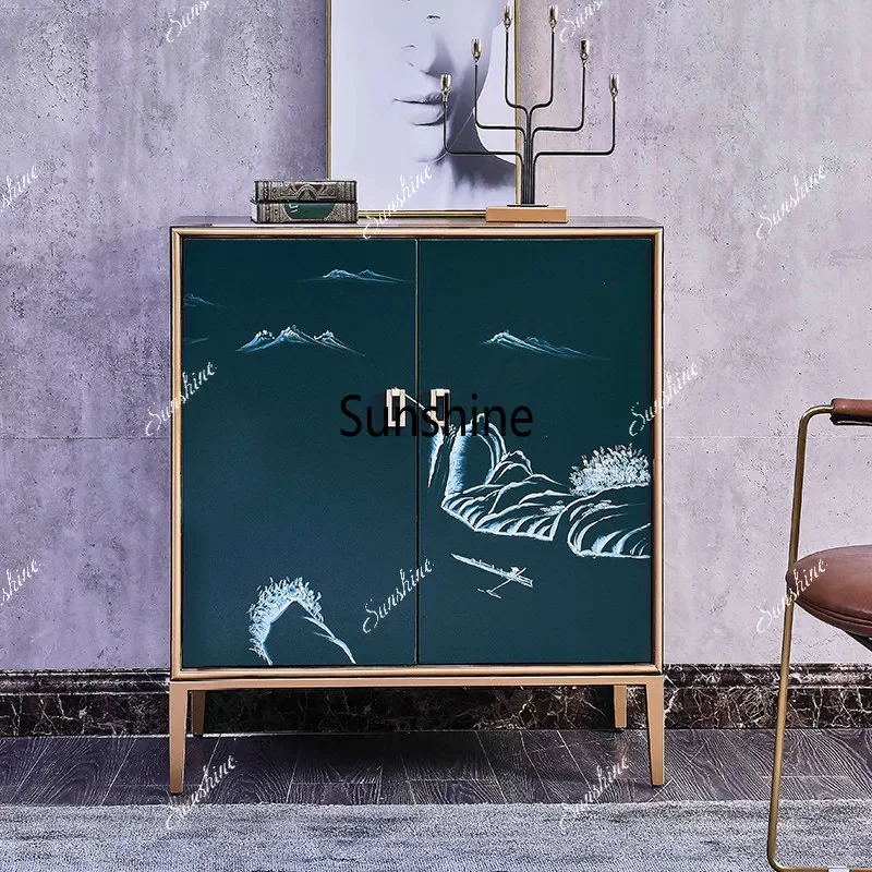 New Chinese chest of drawers, retro living room against the wall, secret cabinet, solid wood lockerTJ