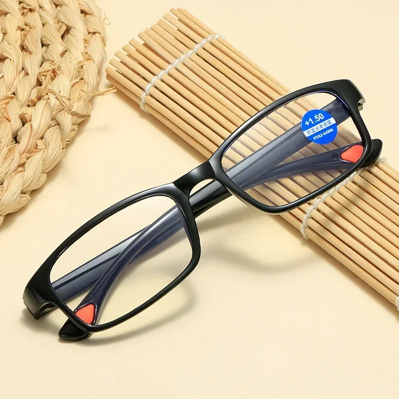 New Men\'s Fashion Reading Glasses Square  Elasticity for Sight Plus Lenses +1.5+2.5+3.5 Reading Glasses