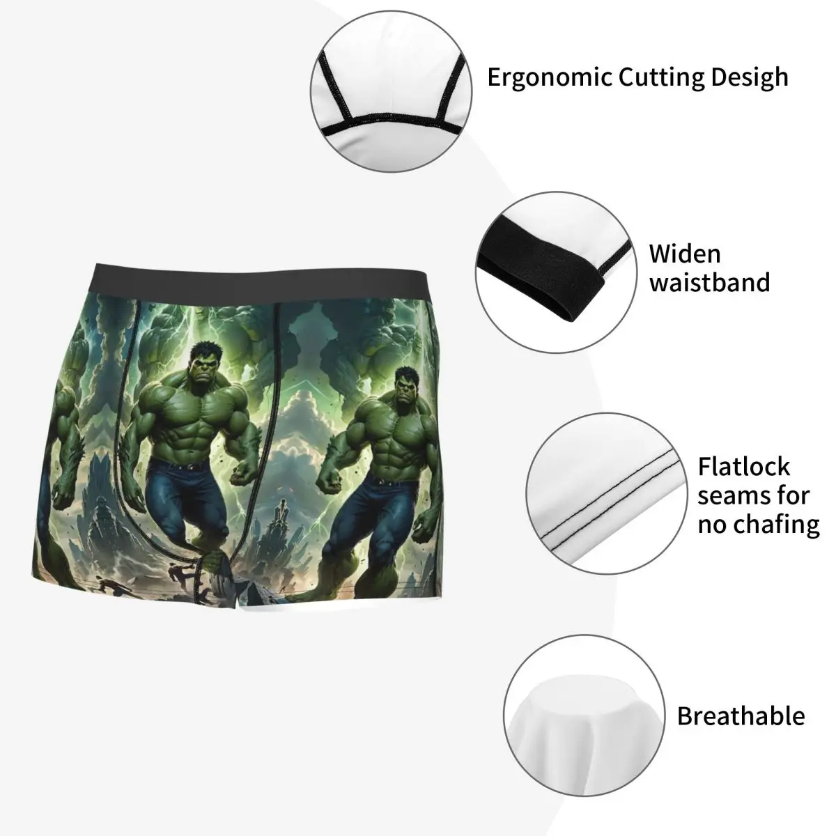 مخصص هالك لا يصدق توهج الملابس الداخلية الرجال تنفس موضة فيلم سراويل داخلية للرجال السراويل سراويل لينة السروال للرجال