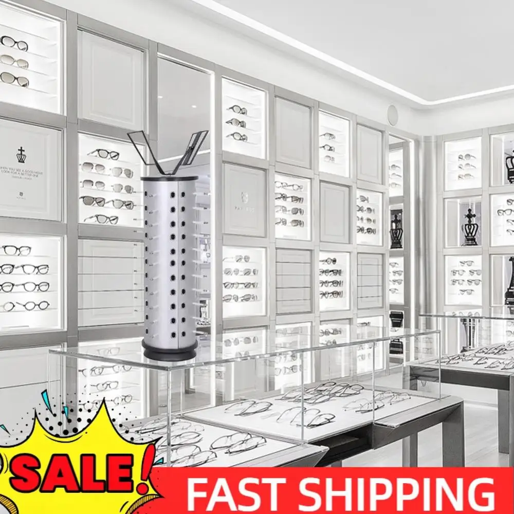 

Вращающийся на 360 градусов, 44 пары держателей для солнцезащитных очков с зеркальной подставкой для солнцезащитных очков, 44 пары отдельно стоящих хранения очков