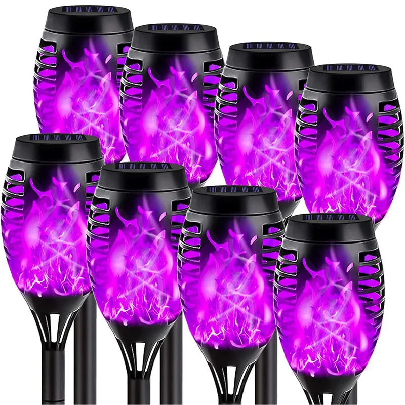 Purple Flame Lamp Solar Torch Lamp Outdoor Waterproof Lawn Ground Inserted Landscape Garden Path Lawn Light Solar Power Light