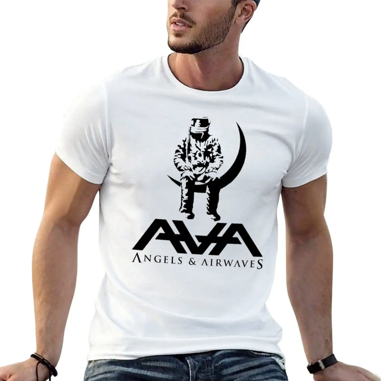 AVA Angels and Airwaves Logo T-Shirt street wear anime t shirts mens workout shirts