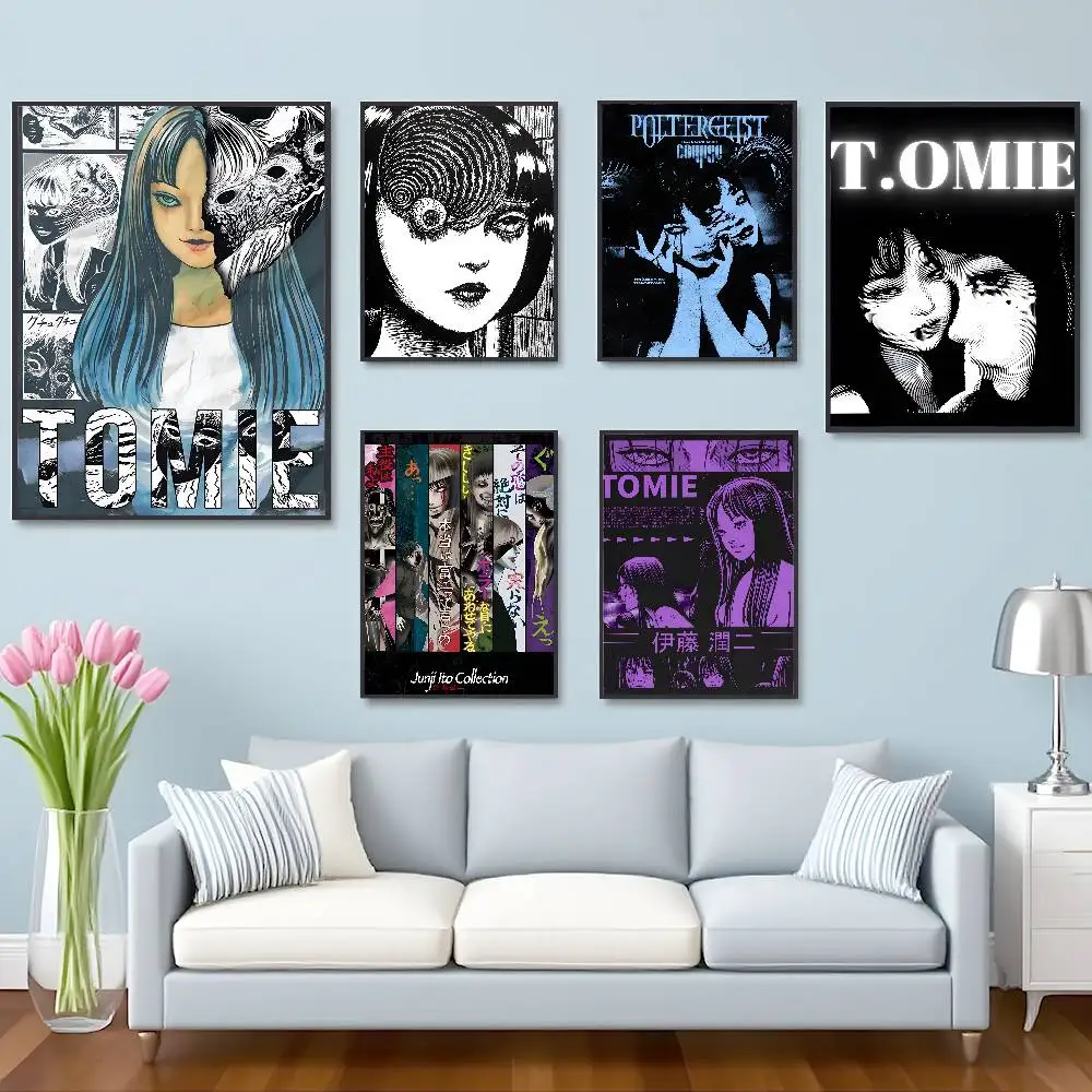 Thriller movie J-Junji Ito T-Tomie Poster HD Self-Adhesive Waterproof Posters Versatile Decor for Homes Bars Hotels More