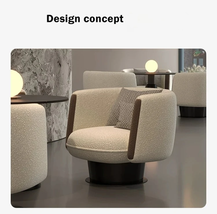 Factory Direct Compatible with Leisure Coffee Shop Single Sofa Lounge Reception Light Luxury