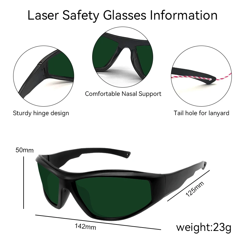 Lunettes de protection laser, sécurité, 190-2000nm 1064nm 532 808 27HO 3500nm, 450nm