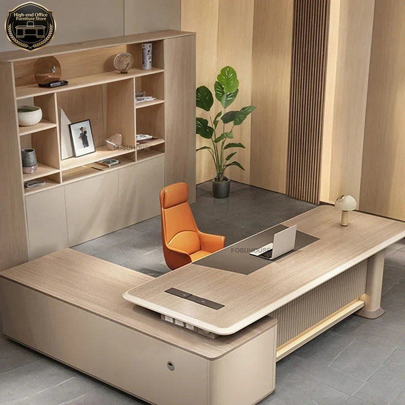 

Европейский компьютерный стол класса люкс для руководителя с тумбой для хранения, современная офисная мебель, деревянный стол для дома, спальни, кабинета