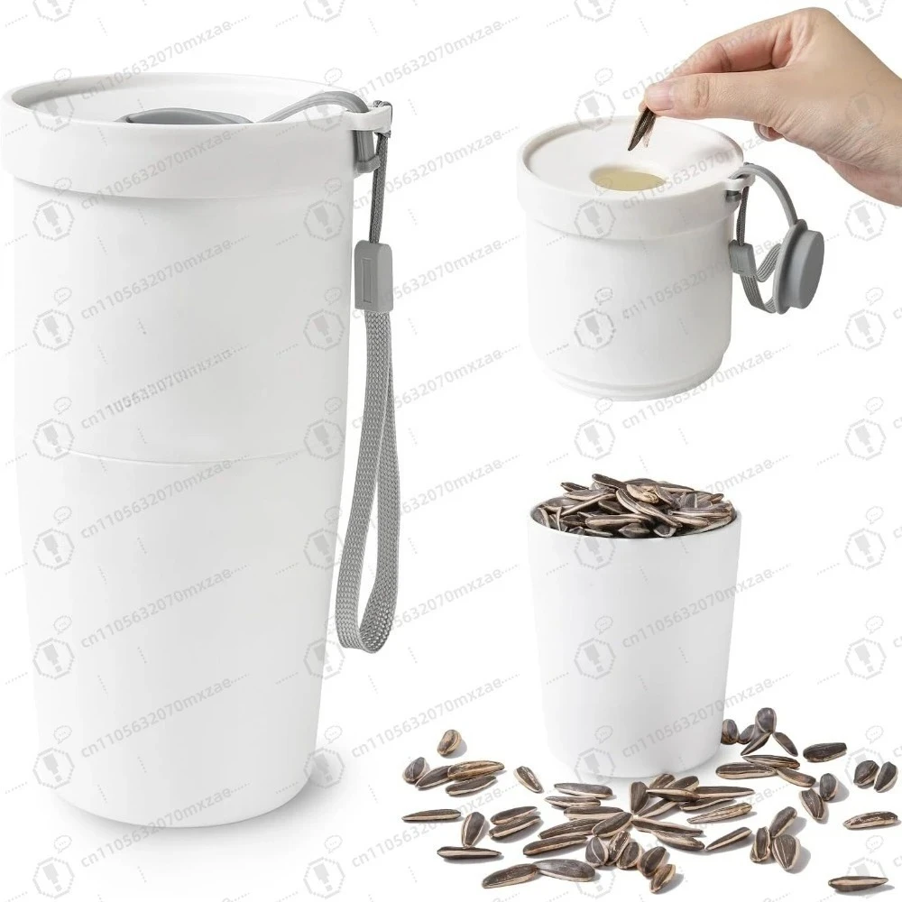 Portable Sunflower Seed Cup with Seed Organizer and Shell Storage Seed Snack Spit Cup for Outdoor in Car Travel and Sports Games