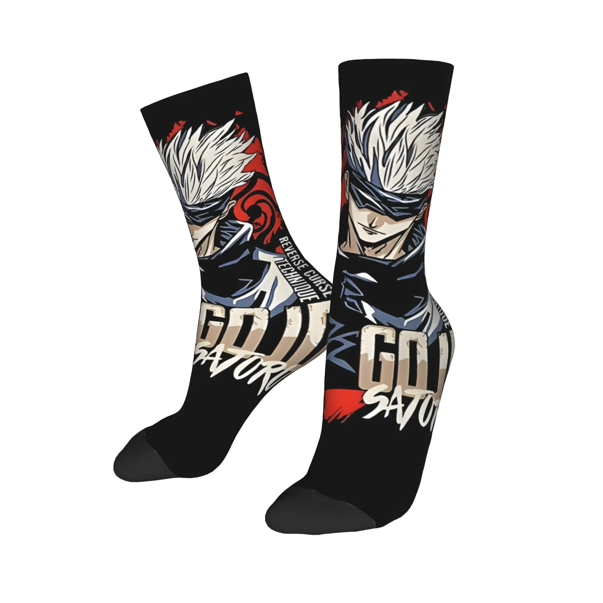 Funny Sock Bandai Jujutsu Kaisen The Strongest Gojo  Rock Seamless Pattern Printed Men Crew Socks Casual Men's Socks