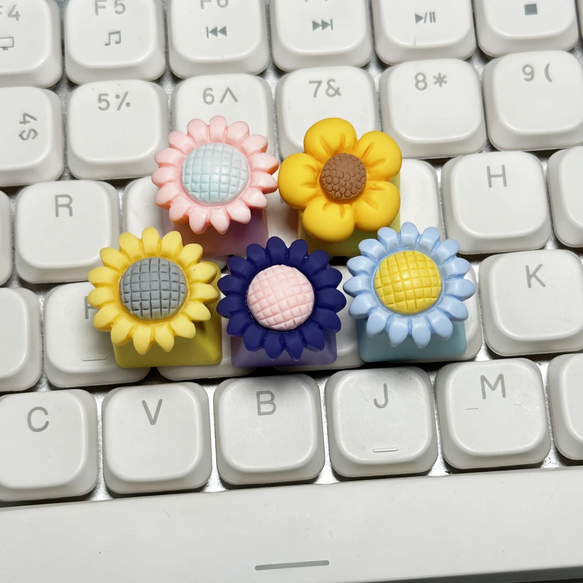 Sonnenblumen-Tastenkappen Cartoon Universelle Kreuzachsen-Mechanische Tastatur-Tastenkappen Paar-Tastenkappen