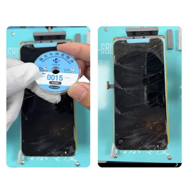 NJLD Polarizer Specific Diamond Cutting Wire 0.015mm * 100m Anti-pull High-toughness for iPhone Samsung