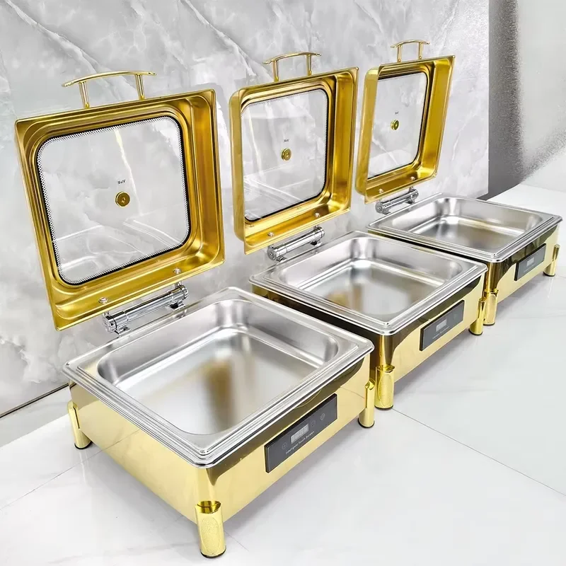 Best Selling Hotel & Restaurant Kitchen Equipment Modern Food Warmer Buffet Set Stainless Steel Square Chafing Dishes - view 5