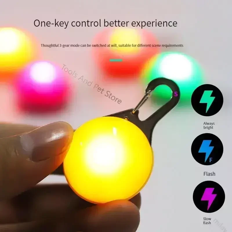 Coleira luminosa led para cães e gatos, pingente brilhante, luzes flash, acessórios para animais de estimação, caminhada noturna, coleira para animais de estimação, acessórios