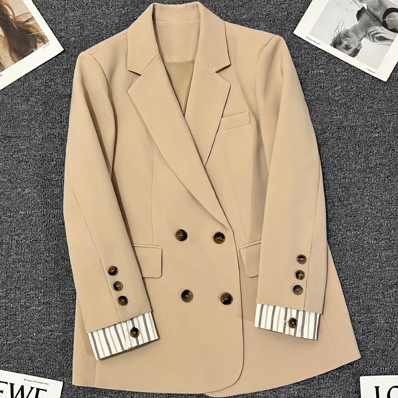 

SuperAen Apricot Casual Suit Overcoat Women's Spring 2024 New Korean Style Blazers for Women