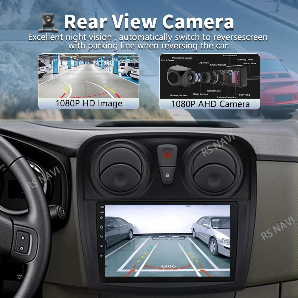 Android 16 2K QLED For Renault Sandero Logan 2 2014 - 2019 Car Radio Multimedia Video Player GPS AI Voice CarPlay 4G Stereo