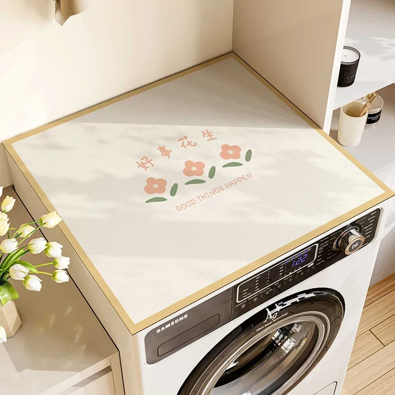 Dust Proof Pads Diatom Ooze Earth Washing Machine Cover Pads Small Fresh with Water Absorbing Quick Drying Dust Cover Household