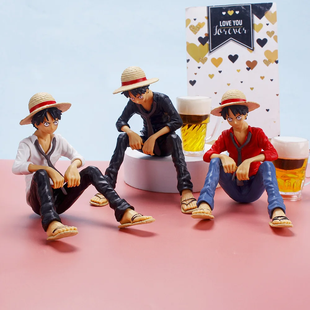 12CM One Piece Monkey D Luffy Classic Anime PVC Action Figure Statue Model Toys Doll Cake Car Decoration Collection Kid Gifts