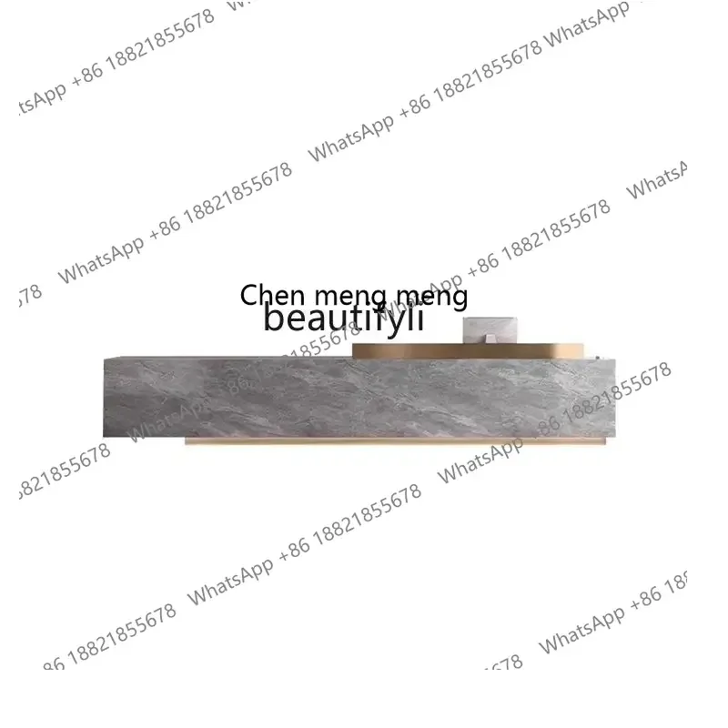 A182 C Customized high-end slate company Hotel lobby front desk Sales department Marble reception desk Coffee shop checkout page
