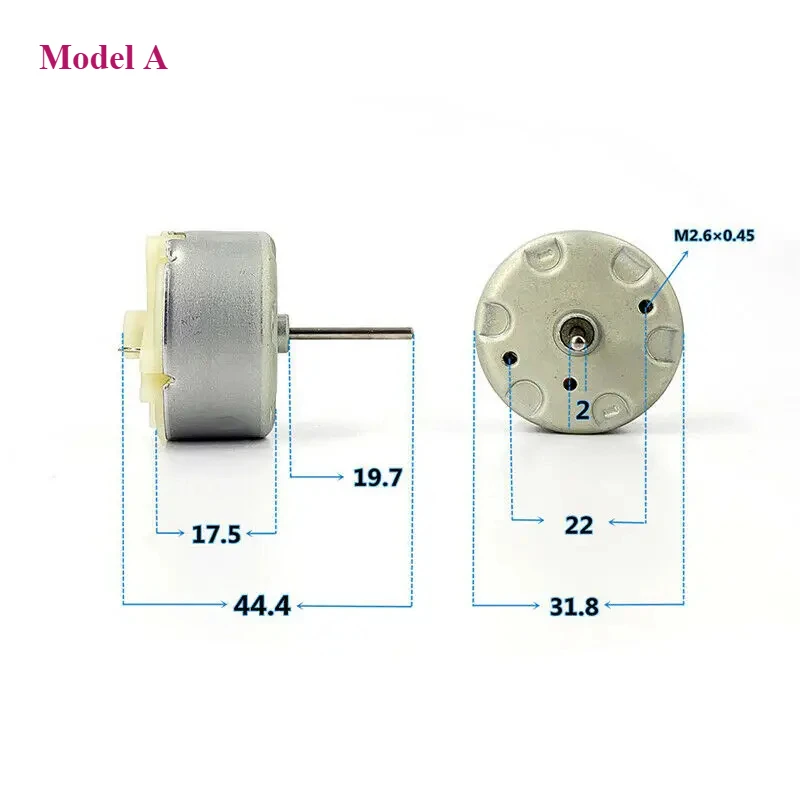 RF-500TB-12560/RC500-KW/16260 Silnik DC 12V Mikrookrągły silnik wrzecionowy o średnicy 32 mm Długi wał