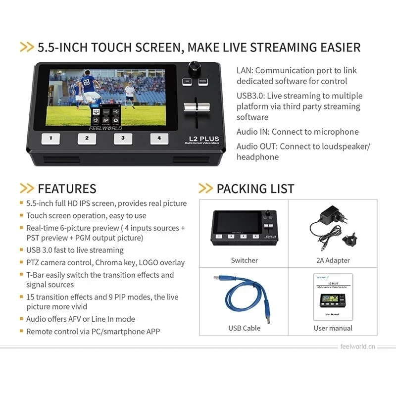 Feelworld LIVEPRO L2 Plus Live Streaming Switcher 5.5