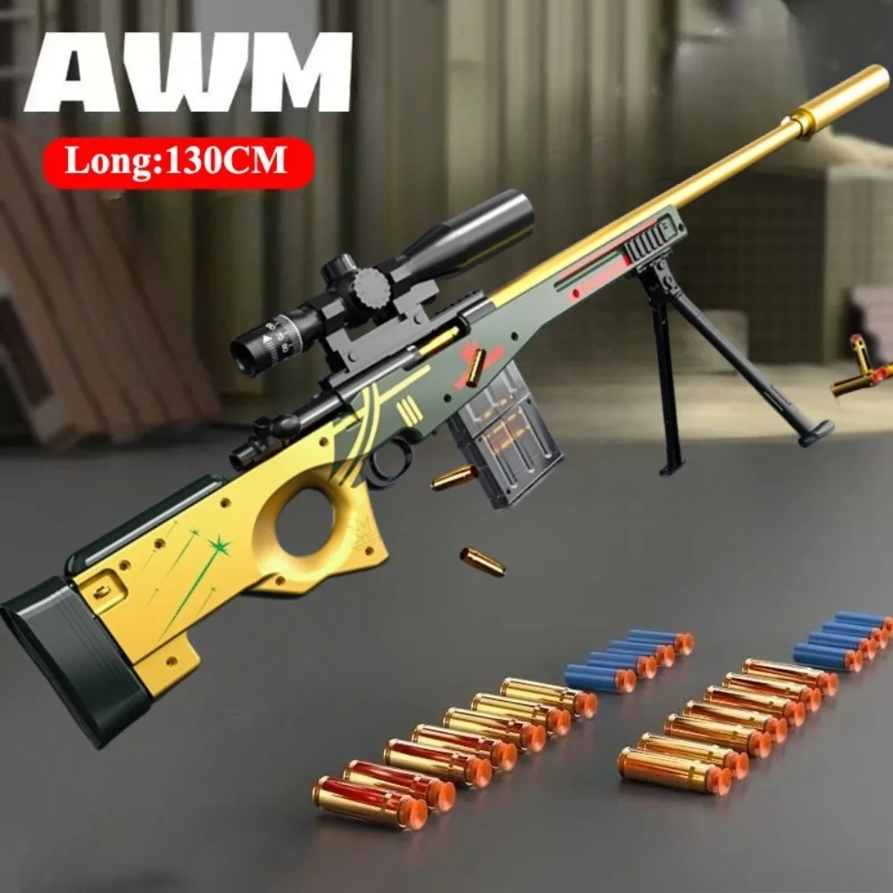 Awm/98K بندقية قنص رصاصة طرية بندقية محملة يدويًا يمكن إطلاقها مسدس لعبة ألعاب خارجية CS القتال للبنين هدية الكريسماس