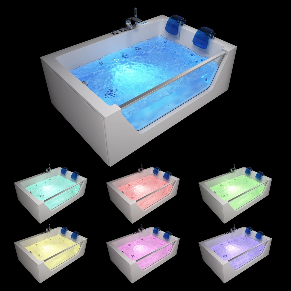 

Modern Design 2-Person Full Comfortable Jet Massage Bathtub for Hotel Indoor Spa