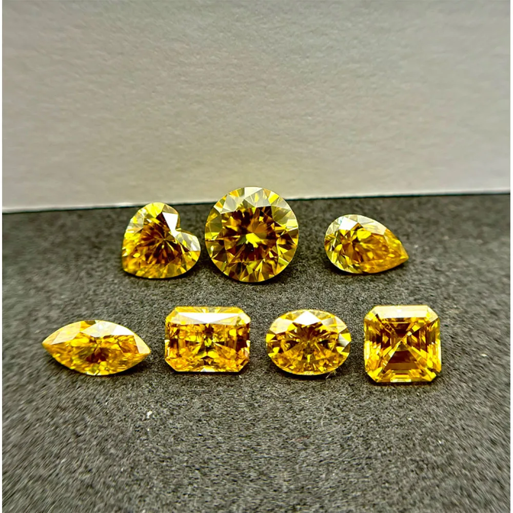 Yellow  Color Moissanites Stone With GRA Certificate   Precious Gems  Exquisite Oval  Shaped For Diamonds Ring Make