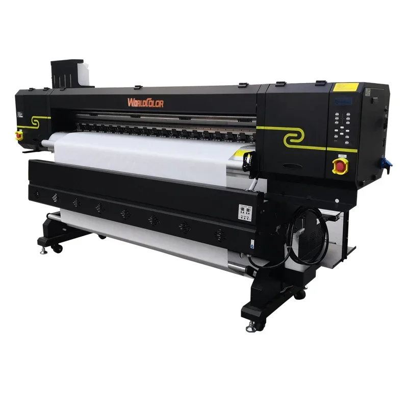 WorldColor 2022 1.8m Wrapping Paper Textile Printing Machines High Quality Digital Fabric Sublimation Printer With 3 Heads