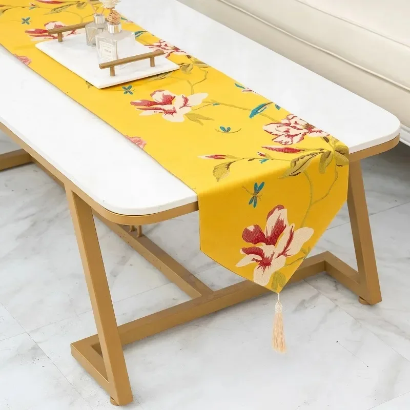 Bedroom Hotel Coffee Table Decoration Tablecloth TV Stand Table Runner Storage Desktop Bookcase Counter Dining Tables Table Flag