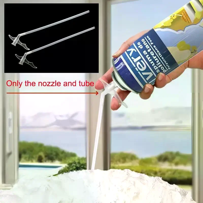 10Sets Extended Foam Sealant Tubes Durable Plastic Spray Foam Hose For Diy Caulking Reusable Foaming Applicator Nozzle Epoxy