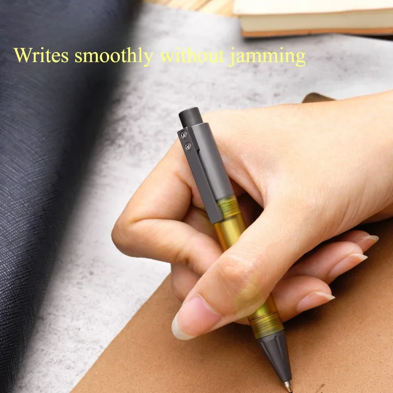 Titanium Alloy Mini Pocket Pen Retractable Business Signature Pen Portable EDC Metal Decompression Pen
