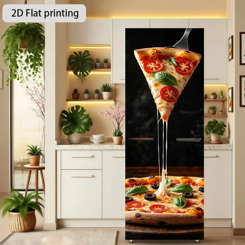 [23,62 x 70,87 pulgadas] Adhesivo decorativo para pared con temática de pizza y queso, autoadhesivo, adecuado para armarios y guardarropas
