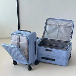 Rolling Travel Suitcase with Front Laptop Pocket Luggage New Expandable Multifunctional Luggage Case 20-inch Boarding Suitcase