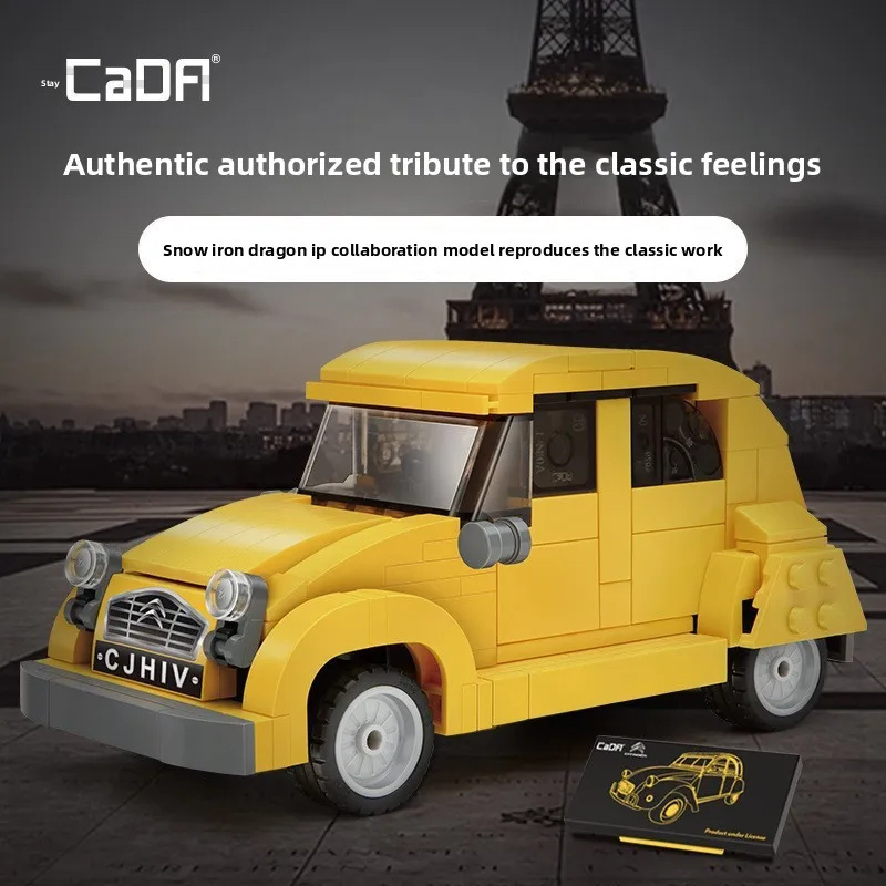 

Cada масштаб 1:12 Citroen 2cv ретро спортивный автомобиль строительные блоки, модели автомобилей, модели сборки частиц, подарки для мальчиков и детей