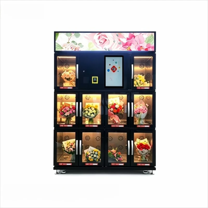 Flower Vending Machine Customized Large Capacity 21.5-inch Touch Screen Refrigeration Function Keep Flowers Fresh