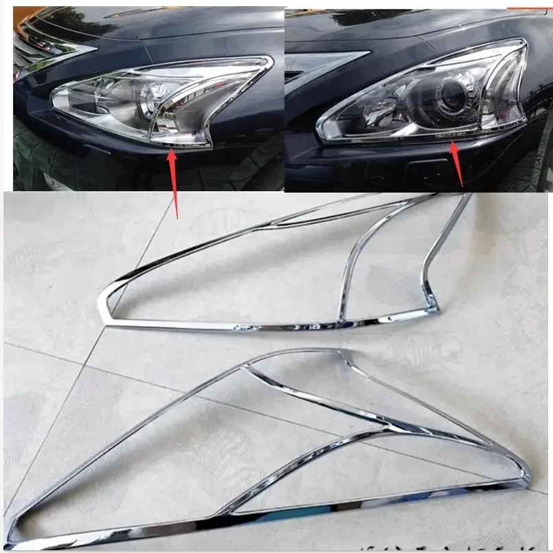 

For Nissan Teana Altima L33 2013 2014 2015 ABS Chrome Front Headlight Head Light Lamp Cover Trim Light Hoods Accessories Trims