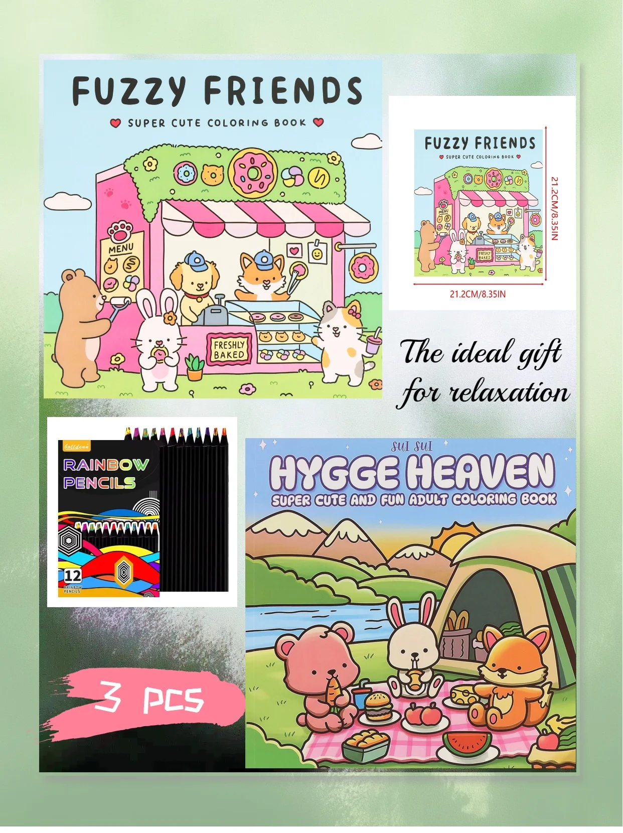 

Super cute coloring book for adults and teenagers, ideal relaxing gift, suitable holiday gift