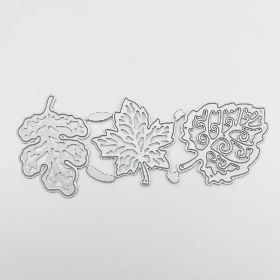 3pcs Maple Leaf Cutting Dies Manual DIY Carbon Steel Embossing Mulberry Leaves Scrapbooking