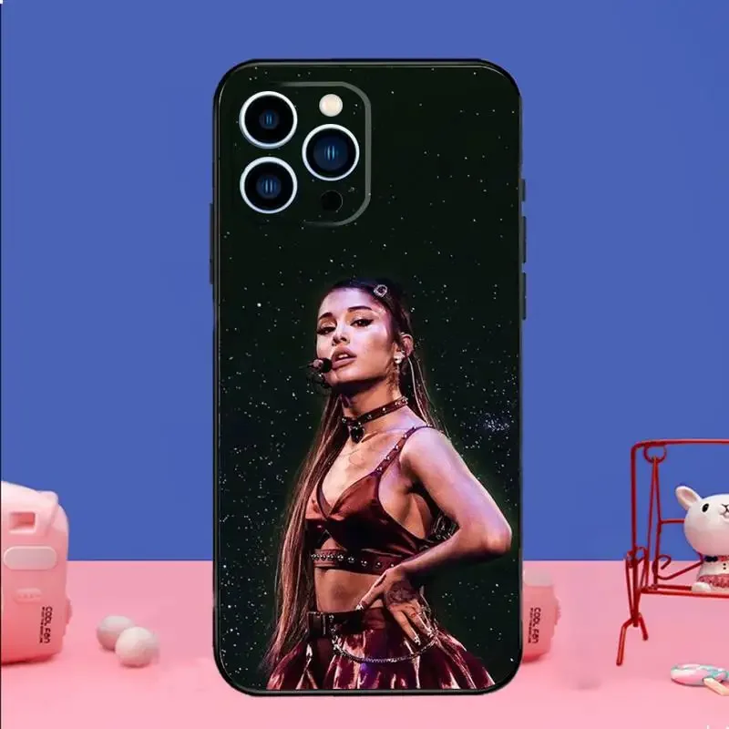 A-Ariana Singer G-Grande Phone Case For iPhone 15 14 13 12 11 Pro Max Xs Xr X 7 8 Plus 12 13 Mini Silicone Black Cover