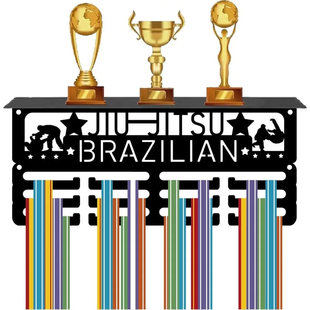 Brazilian Jiu-Jitsu Medal Hanger Display Trophy Shelf Metal Medal Holder Stand Sports Wall Mount Hold 70+ Medals Organizer Rack
