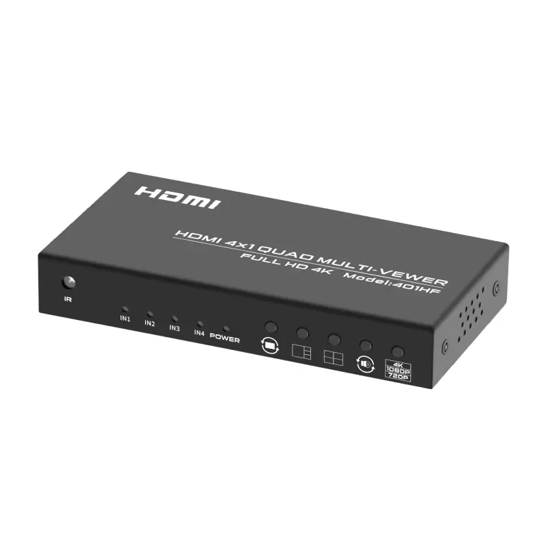 FJ-401HF Fjgear 4 Port 4k Quad Multi-viewer 4 in 1out Plug-and-play 1 Screen 4 Use Quad Screen Splitter