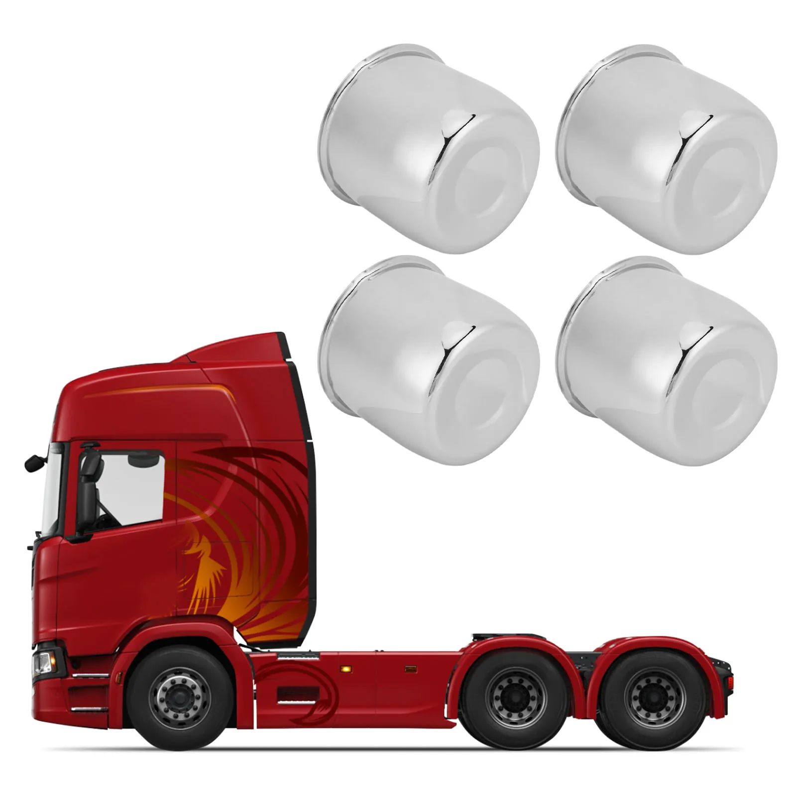 محور العجلة مركز دفع من خلال قبعات مركز العجلة سهلة التركيب نظرة أنيقة 4.25in لشاحنة مقطورة RV SUV عجلات الحافات #1