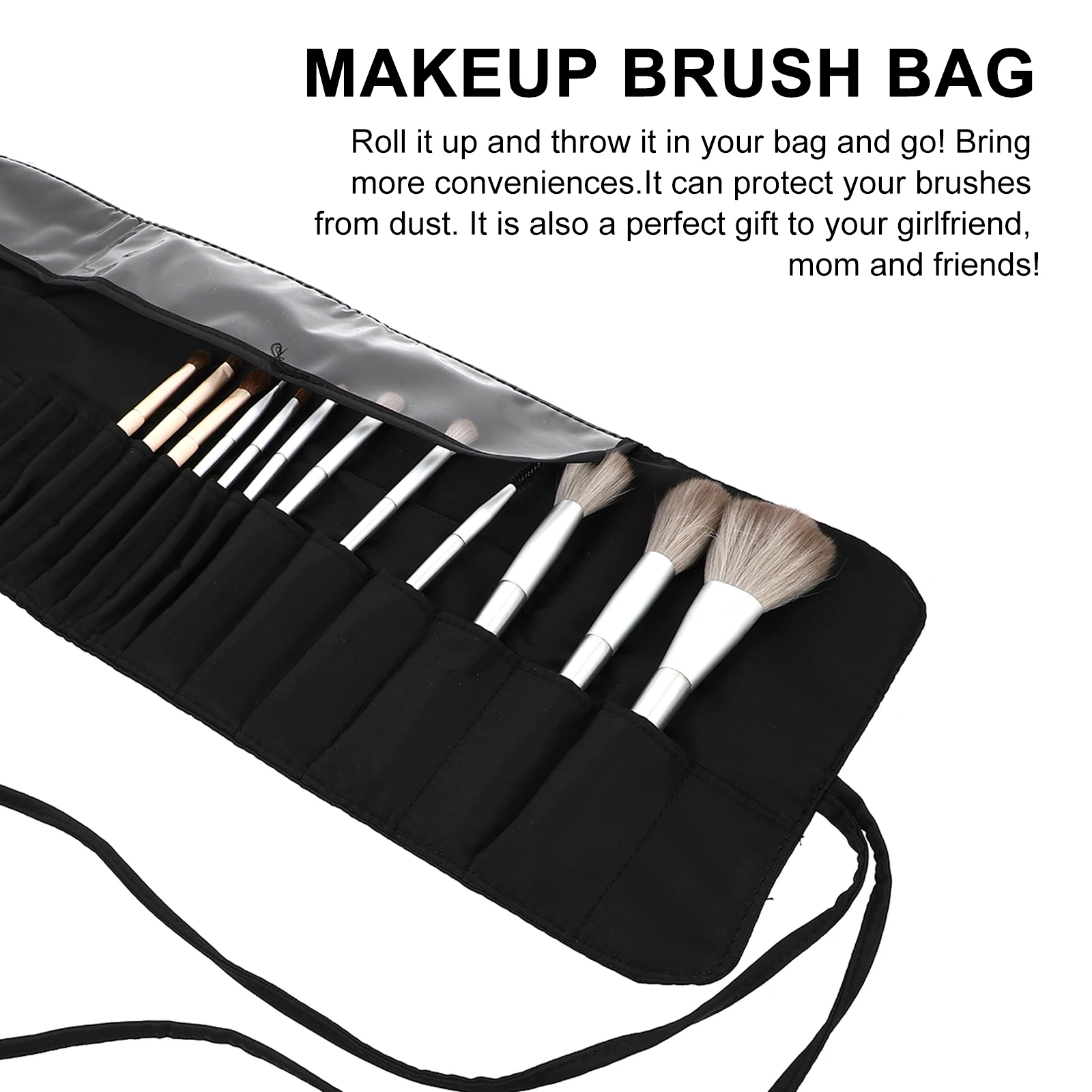 

Makeup Brush Case Makeup Brush Rolling Bag Portable Travel Organizer Pouch For Cosmetics Storage Dust Proof Lightweight Bag