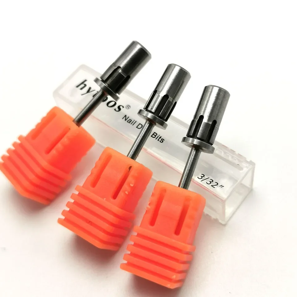 HYTOOS-Bandes de ponçage en acier inoxydable, mèche à mandrin, tige de 3/32 pouces, accessoires pour perceuse à ongles, outils à ongles